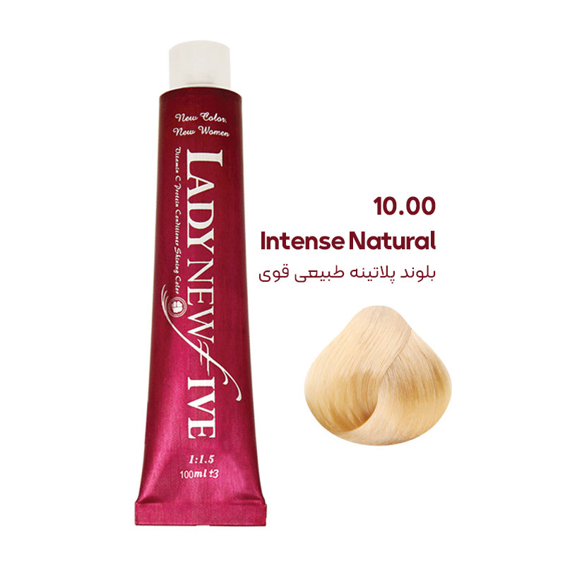 رنگ مو لیدی نیو فایو Lady New Five بلوند پلاتینه طبیعی قوی 10.00