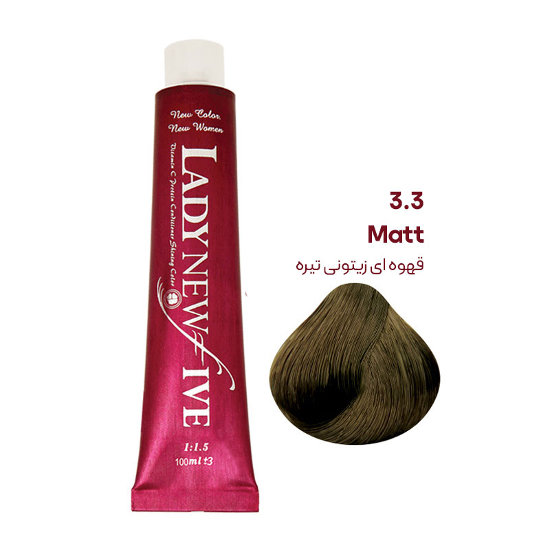 رنگ مو لیدی نیو فایو Lady New Five قهوه ای زیتونی تیره 3.3