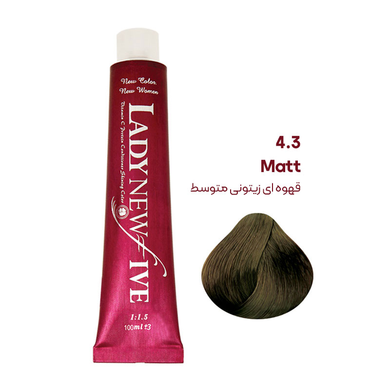 رنگ مو لیدی نیو فایو Lady New Five قهوه ای زیتونی متوسط 4.3
