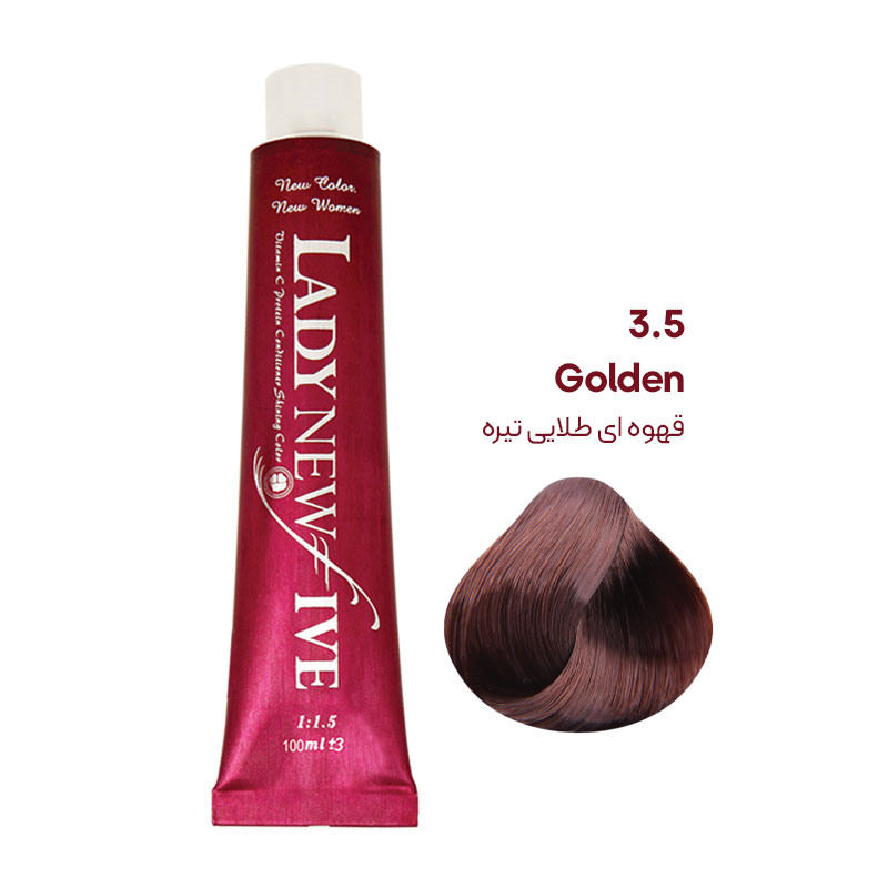 رنگ مو لیدی نیو فایو Lady New Five قهوه ای طلایی تیره 3.5