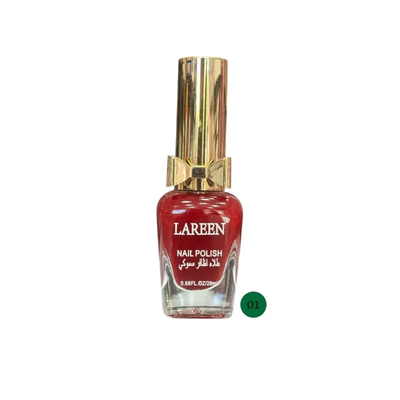 لاک ناخن لارن قرمز یاقوتی کد 01 مدل پاپیون 20ml