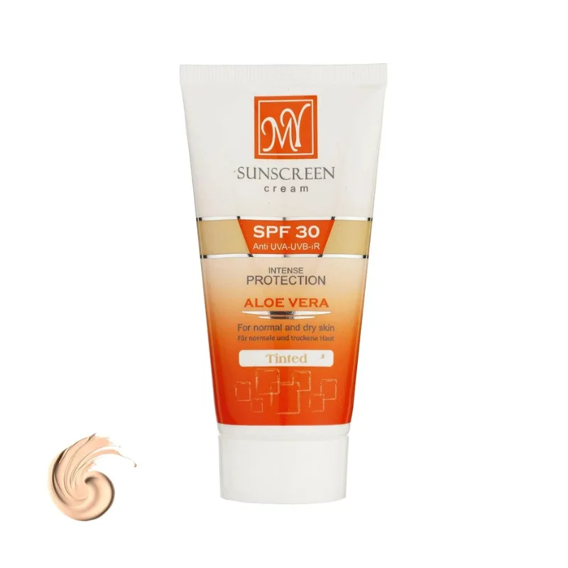 کرم ضد آفتاب رنگی آلوئه ورا مای مناسب پوست خشک SPF30 حجم ۵۰ میل